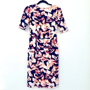 London Times Multicolor Abstract Midi Dress